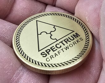 Gepersonaliseerde messing uitdagingsmunt: aangepast gegraveerd logo, dubbelzijdig (40 mm)