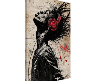 Urban Music Lover, Abstract Headphone Art, Modern Grunge Wall Decor, Red Black Splash, DJ Artwork, Street Style, Abstract Music Expression - Etsy Urban Music Lover, Abstract Headphone Art, Modern Grunge Wall Decor, Red Black Splash, DJ Artwork, Street Style, Abstract Music Expression - Etsy
