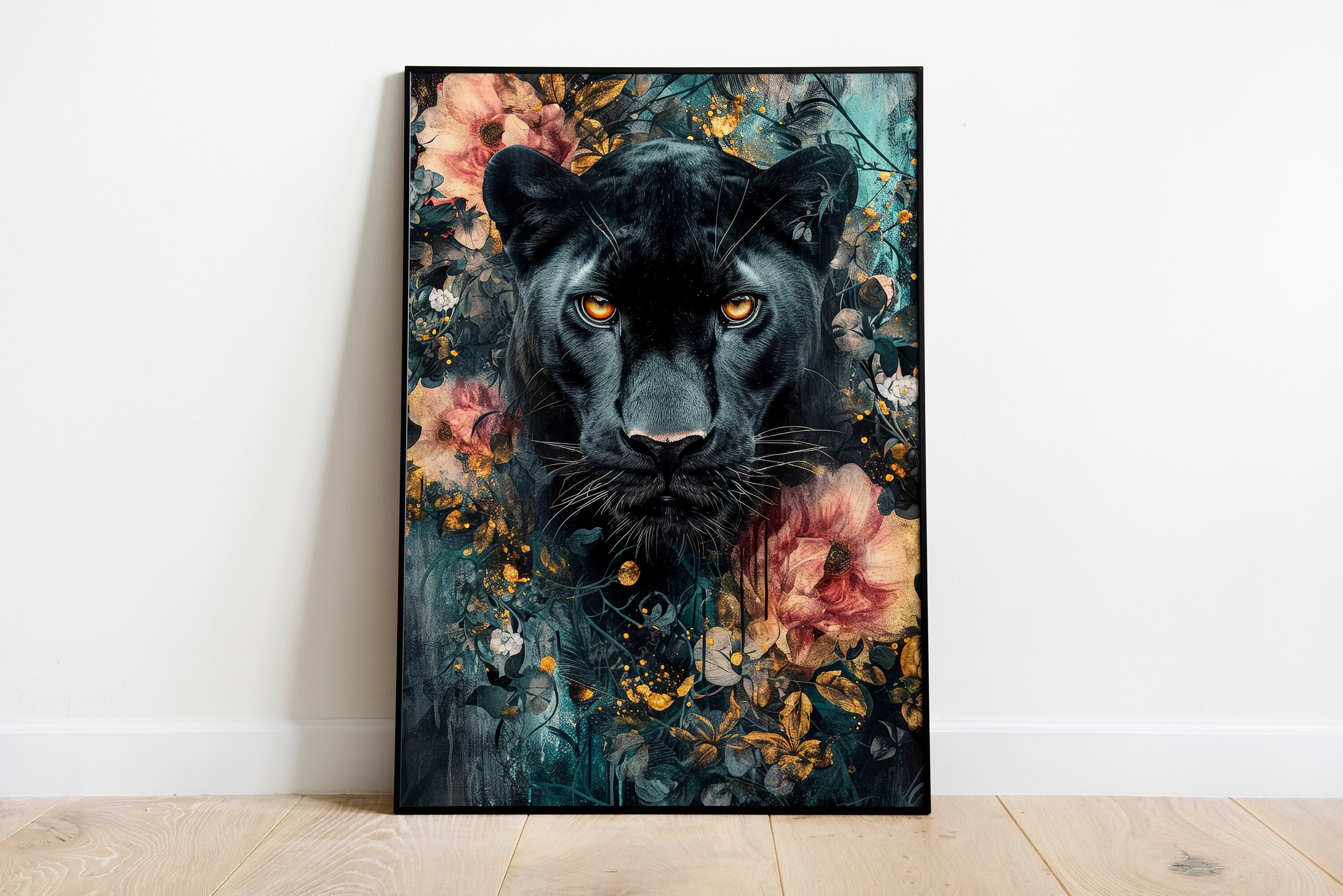 Stampa Su Tela Con Cornice 'Orso Nel Bosco' - Quadro Animalier Wildlife 46x31 Cm - Decorazione Parete Per Casa, Ufficio, Camera Da Letto - 2