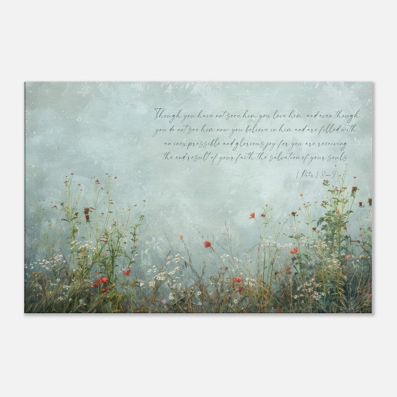 Inspirational Bible Verse 1 Peter 1 8 9 Watercolor Wild Flowers inspirational-bible-verse-1-peter-1-8-9-watercolor-wild-flowers