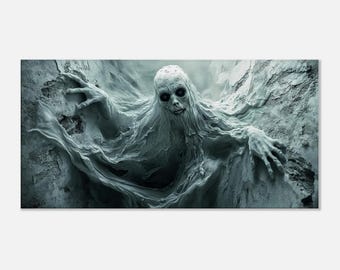Horror Evil Ghost – Haunted Wall Decor for Halloween, Scary 3D Skull Phantom, Horror-Themed Home Decoration Art Piece