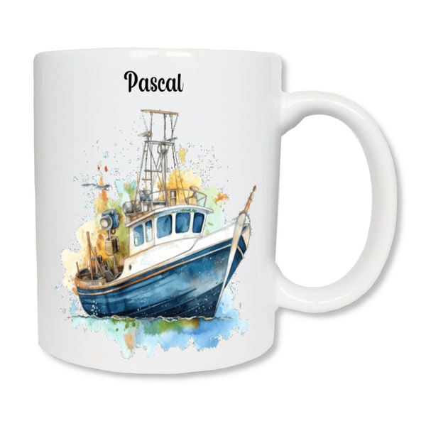 mug personnalisé bateau marin pêcheur - Cadeau homme anniversaire - Fête des père