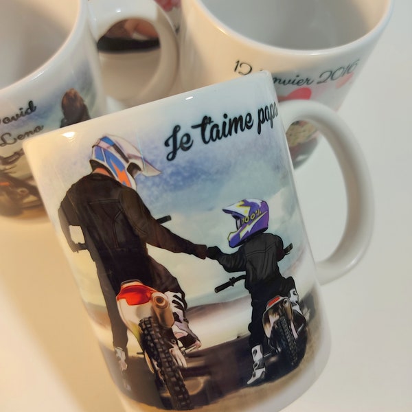 Mug motards - Cadeau pour fête des pères - Cadeau pour papa - Tasse moto - Idée cadeau de Noël homme - Anniversaire - Parrain - Tonton