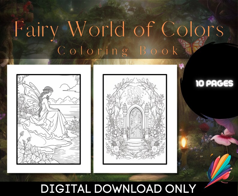 10 Beautiful Coloring Pages | Fairy World of Colors | Printable ...