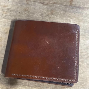 Horween Shell Cordovan Wallet - Slim Bifold - Premium Handmade Leather Wallet for Men - Minimalist Gift Idea