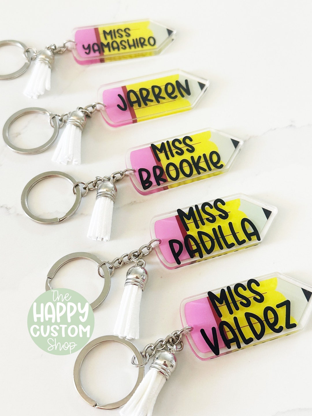 Custom Personalized Teacher Pencil Keychains Teacher Appreciation Week