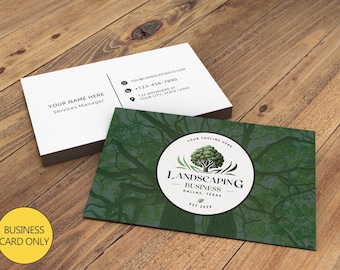 Customizable Landscaping Business Card Template (Canva)