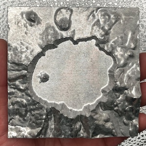 Crater Lake 3D Relief Map – Aluminum Caldera Souvenir, Topographic Sculpture Gift