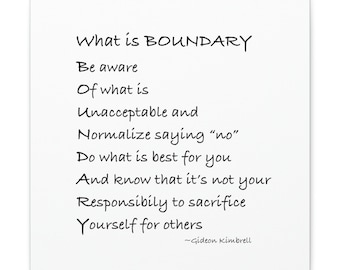 Boundary Message  Inspiring Wrapped Canvas Artwork