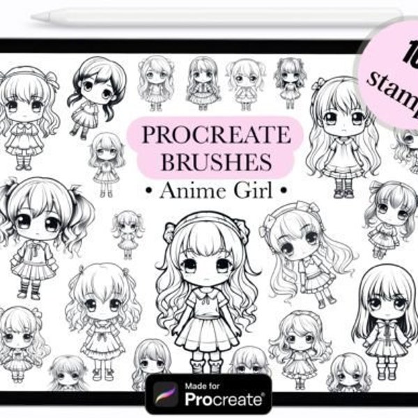 Procreate Brushes Chibi Etsy