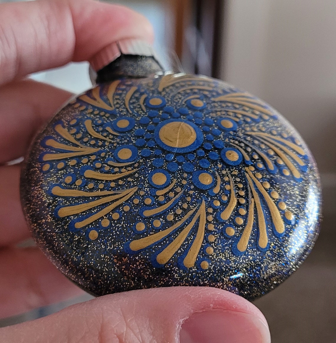 3 Glass Hand Painted Disc Ornament - Etsy