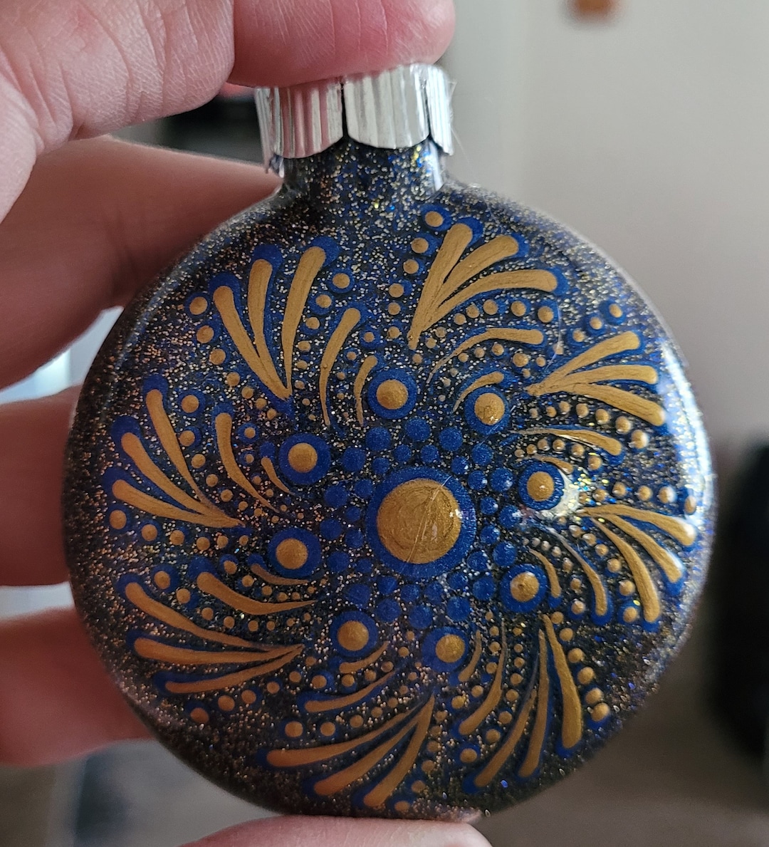 3 Glass Hand Painted Disc Ornament - Etsy