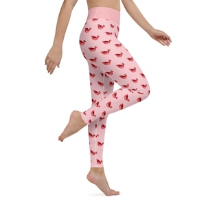 Cardinal Bird Yoga Leggings: High Waist Fitness Pants