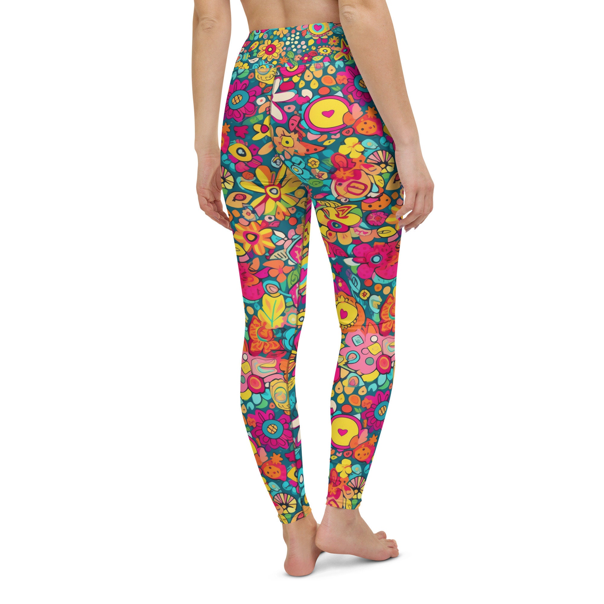 Leggings for Women Flower Garden Yoga Pants High Waist Etsy