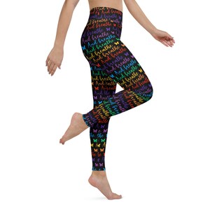 Leggings de yoga arc-en-ciel : pantalons de fitness taille haute