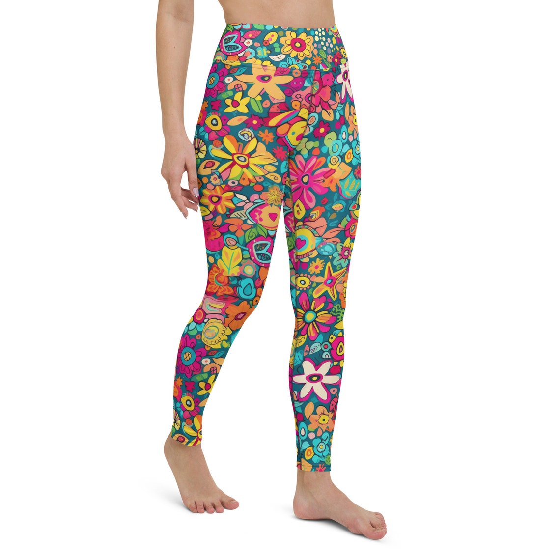 Leggings for Women Flower Garden Yoga Pants High Waist Etsy