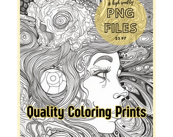Psychedelic Coloring Pages, Adult Coloring Pages, Adult Coloring Book Pages, Digital Download, Adult Coloring Stoner Coloring Pages Coloring
