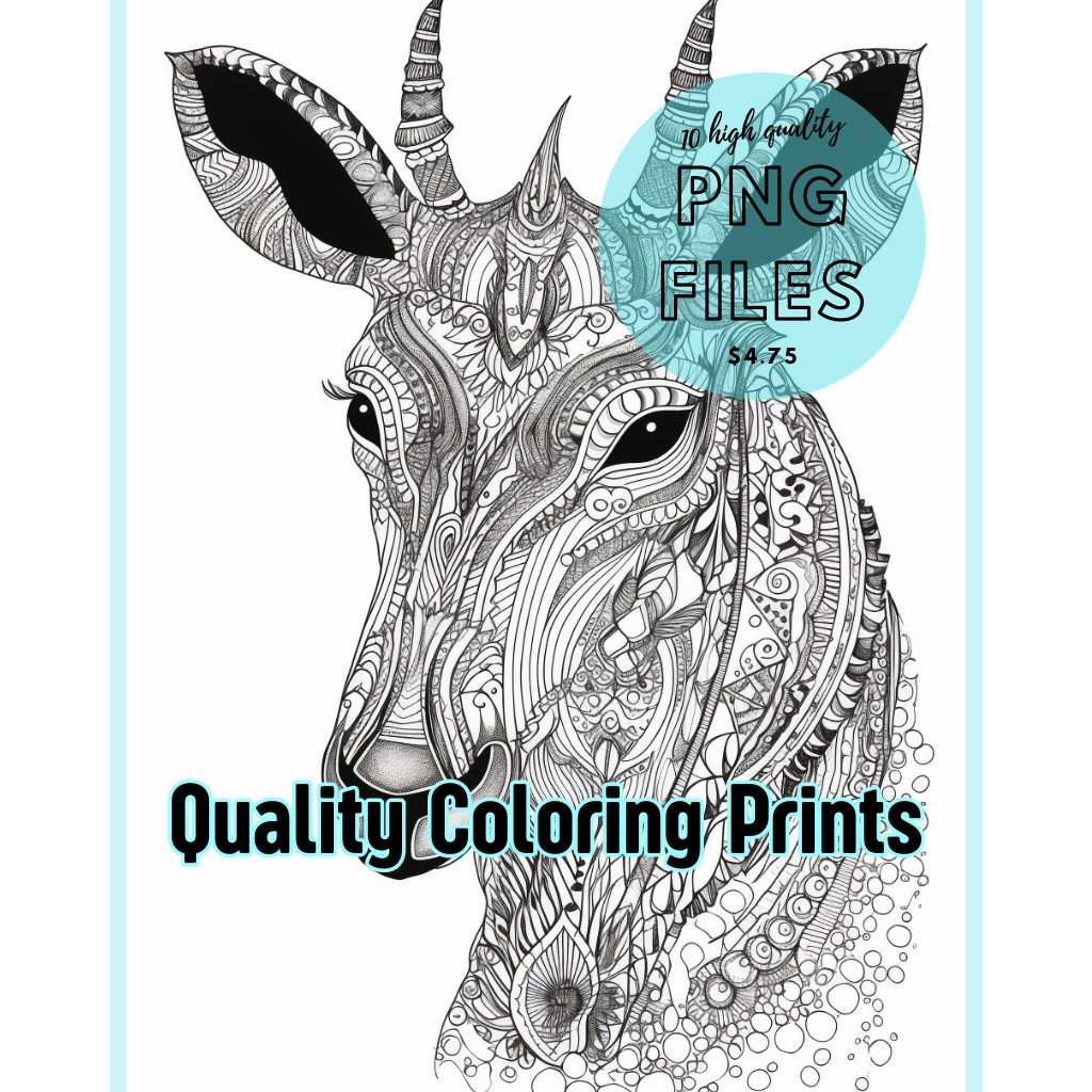 Mandala Animals 10 Coloring Pages, Digital Download, Adult Coloring ...