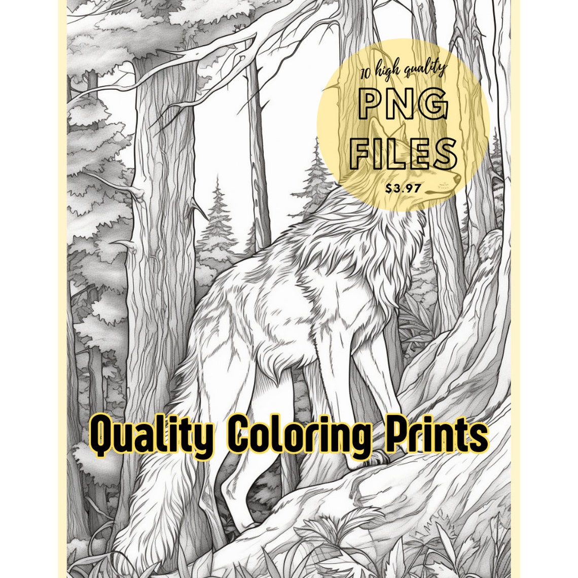 Stunning Wildlife Coloring Pages for Adults: 10 Detailed - Etsy