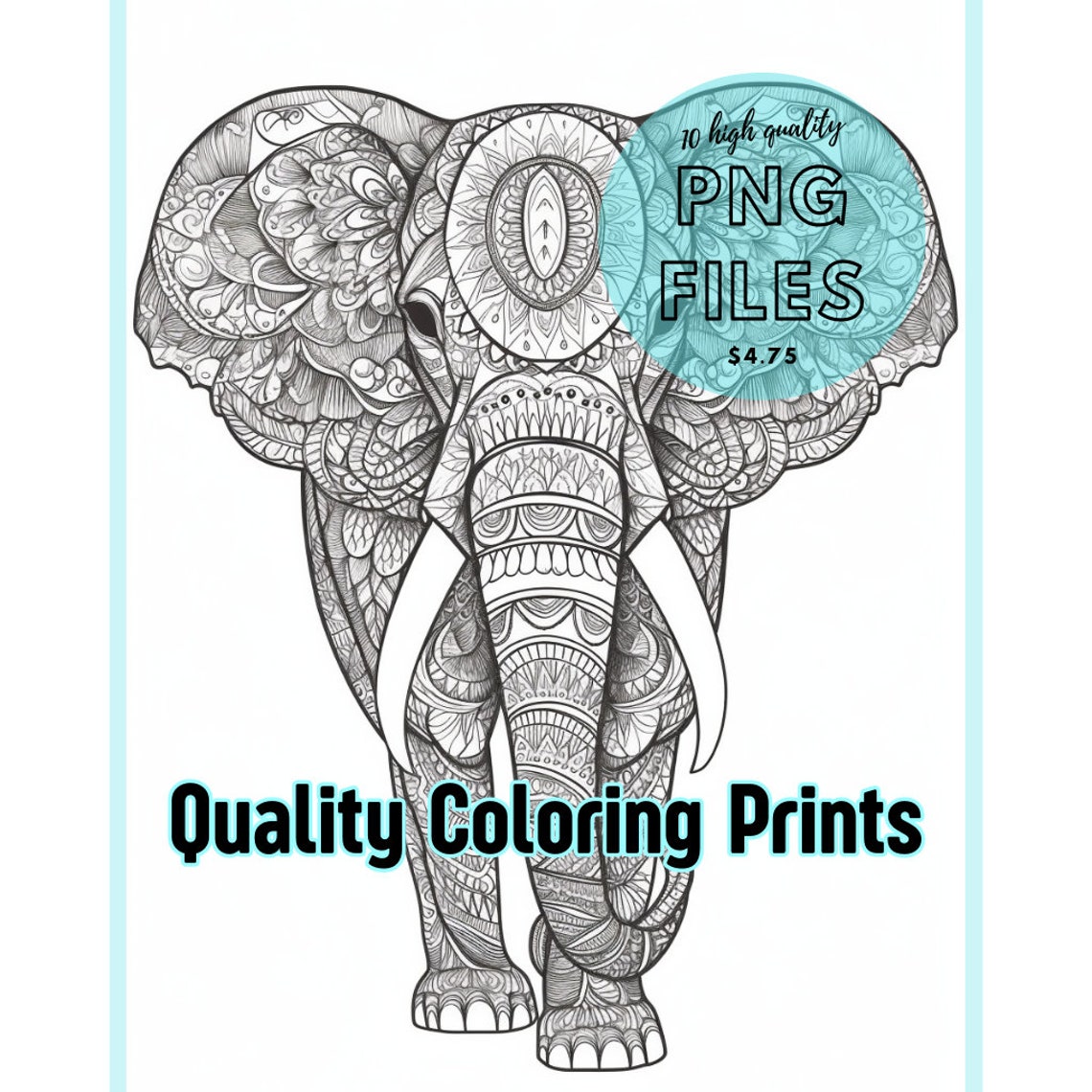 Mandala Animals 10 Coloring Pages, Digital Download, Adult Coloring ...