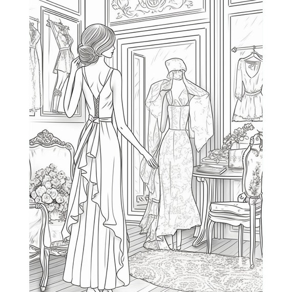 coloring pages of fashion dresses Dress Coloring Pages: Connecting the Dots Between Coloring, Fashion and  Sewing