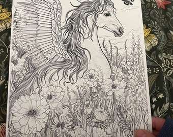 Pegasus 10 Coloring Pages, Digital Download, Adult Coloring Pages, Kids Coloring Pages, Coloring Digital Download, Coloring Book Pages