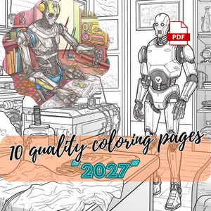10 &#39;2027&#39; AI-Robot-Butler Coloring Pages, Adult Coloring Pages, Adult Coloring, Stress Relief, Coloring Pages, Coloring For Adults, Coloring