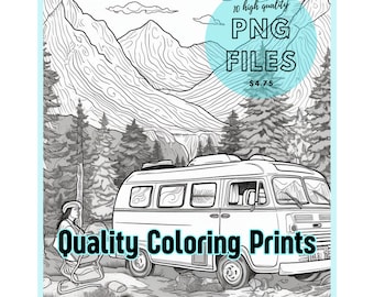 Van Life 10 coloring pages, Adult Coloring Pages, Stoner Coloring Pages, Adult Coloring Books, Digital Download, Instant Download, Coloring