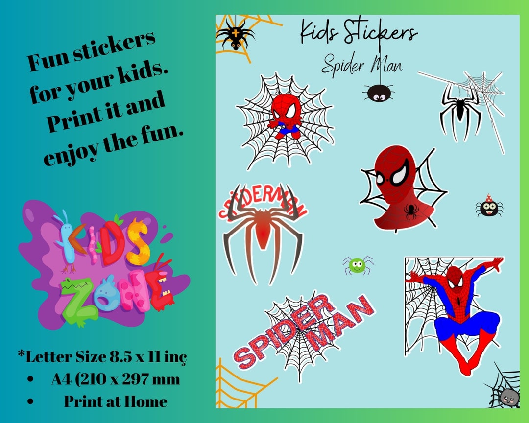 Stickers for Spiderman Stickers for Kids Stickers Spiderman Etsy Canada