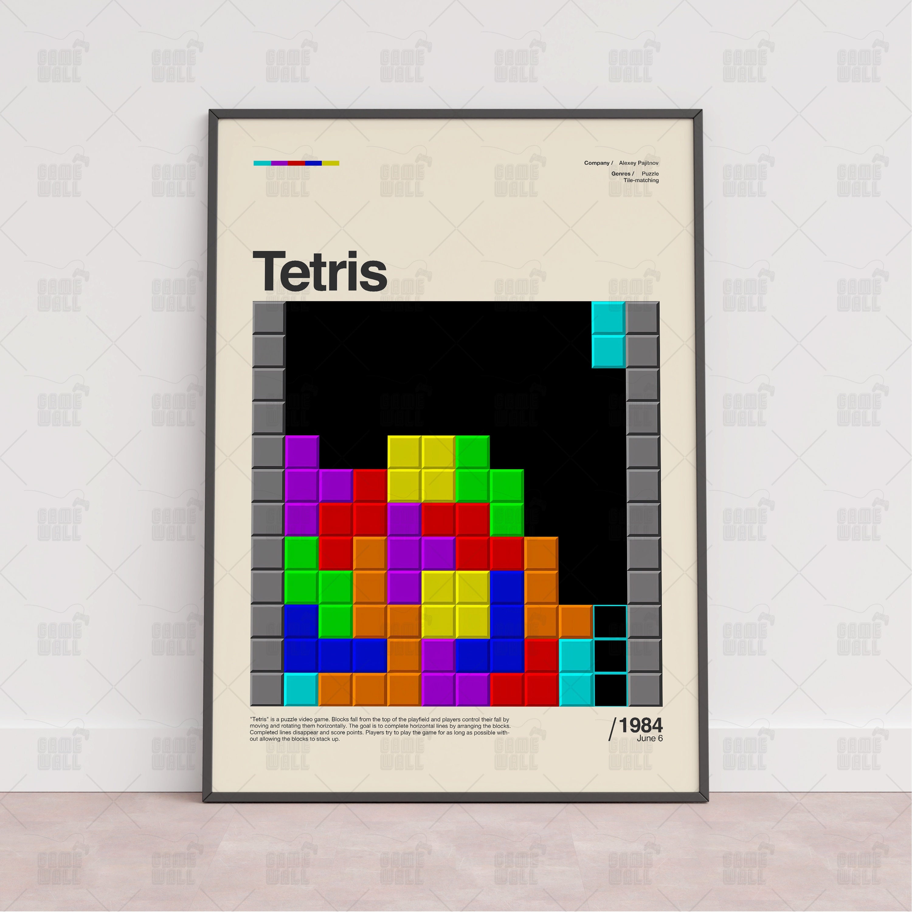 Game Bricks Tetris Template. Color Pixel Blocks Editorial Stock