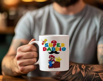 Personalised mario Dad mug | super daddio mug | Father's Day mug | Personalised Mug for Dad | Personalised Father's Day Gift | Gift for Dad