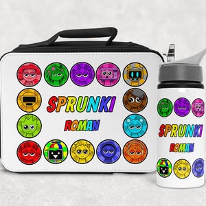 Personalised Sprunki lunch Bag/ Bottle, Personalized sprunki lunch box, Kids water drinks bottle,Lunch bag for school, School Bottle