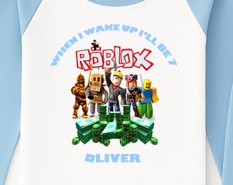 PERSONALISED ROBLOX kids pyjamas, Roblox for kids, personalised birthday gift for boy, Roblox birthday eve pyjamas