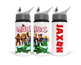 Personalised Roblox Kids Water Bottle| Aluminium metal bottle| kids personalised bottle| boys roblox bottle| water bottle with name