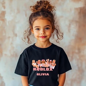 Roblox Girls Personalised T-Shirt (OPTIONAL) | personalised t-shirt for girls | Girls birthday t-shirt | T-shirt with name | Roblox T-shirt