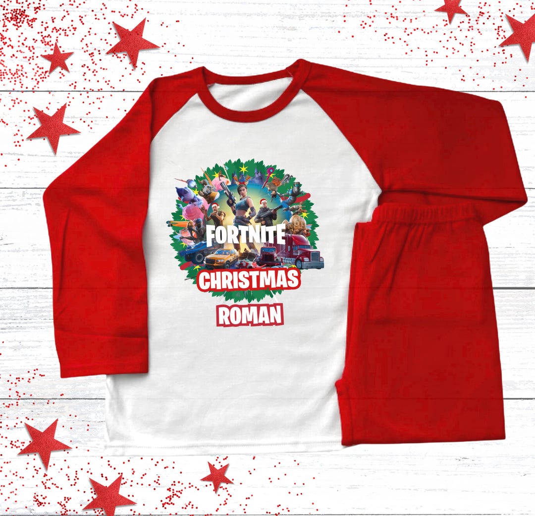 PERSONALISED FORT GAMER Kids Christmas Pyjamas for Kids Personalised ...