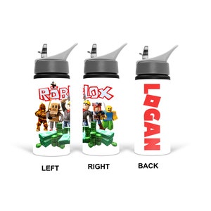 Personalised Roblox Kids Water Bottle, Aluminium metal bottle, kids personalised bottle, boys roblox bottle, water bottle