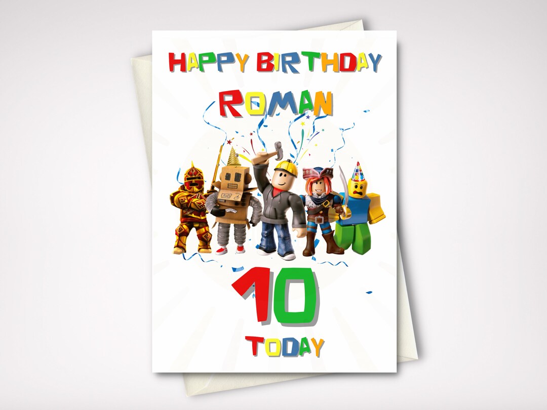 PERSONALISED Kids Birthday Card, Roblox Birthday Card Kids Name and Age ...