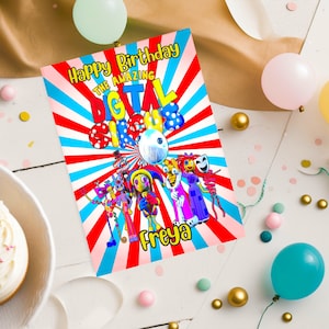 Personalized Amazing Digital Circus Birthday Card