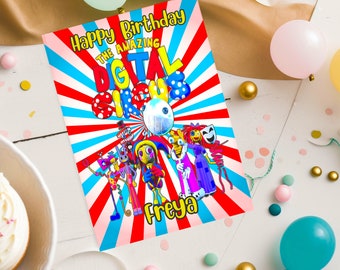 Personalized Amazing Digital Circus Birthday Card