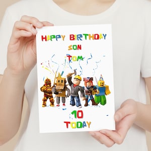 PERSONALISED ROBLOX Kids birthday card, Roblox Birthday Card kids Name and Age Birthday Card for son, Daughter, Brother, Sister, Friend
