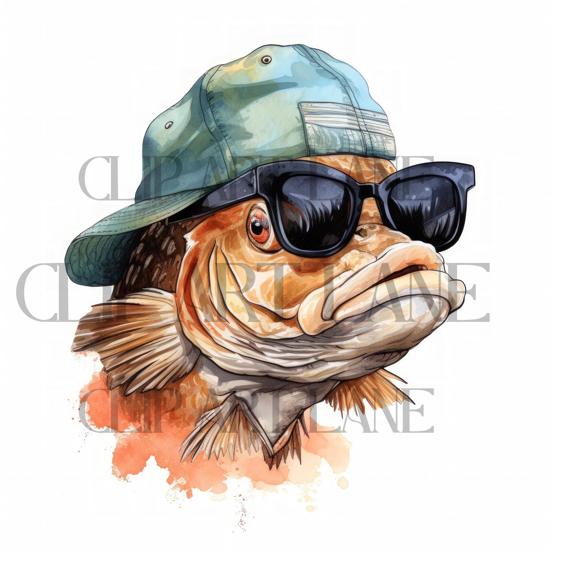 Bass Fish Clipart Funny 15 High Quality Jpgs Funny Bass Fish Images  Sunglasses Download Fish Artwork Lake Clipart Paper Craft Hats -  Canada