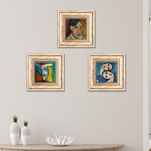 Pablo Picasso Wandkunst, Picasso-Kunststein-Wand-Dekor-Set, Wandbehang, Picasso-Wandkunst gerahmt, Dekoration, Einweihungsparty-Geschenk