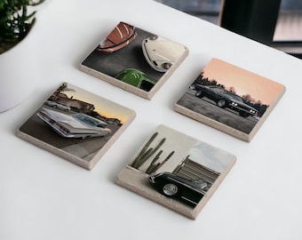 Vintage Cars Coasters, Classic Cars Coasters Set, German Cars Coasters, Nostalgia Cars Wood Coasters, Gift for Dad, Housewarming Gift