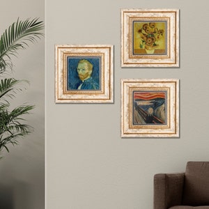 Vincent van Gogh stenen muur decor, stenen muur hangend, vaas met vijftien zonnebloemen, sterrennacht, The Scream Edvard Munch, woonkamer