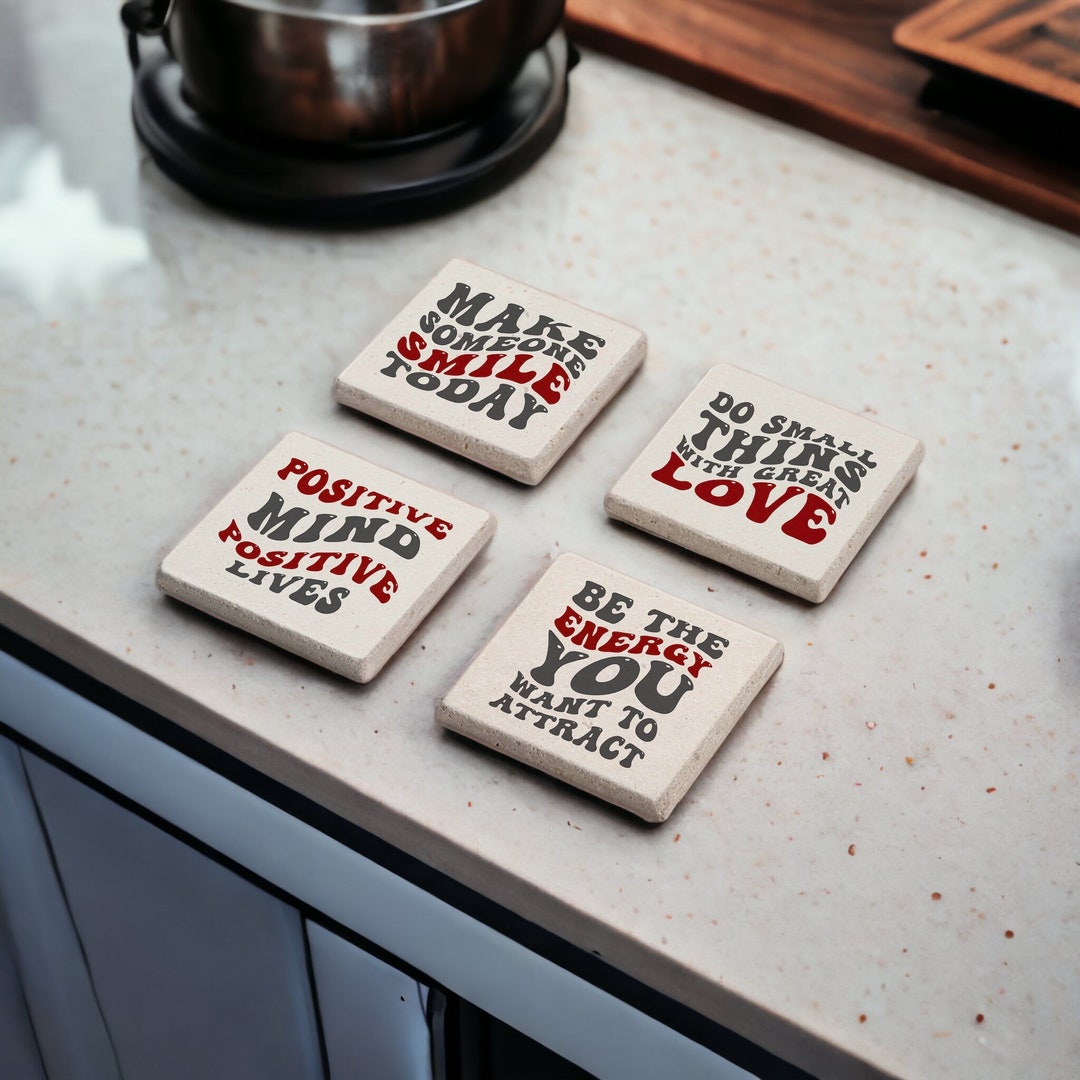 Motivational Quotes Stone Coasters, Positive Quotes Coasters, Dreamer