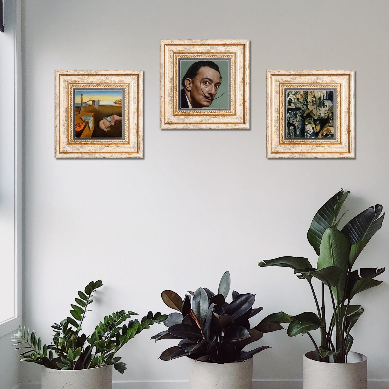 Salvador Dali Wall Art, Set of Salvador Dali Wall Hanging, The Persistence of Memory Stone Wall Decor, Personalized Wall Art, Gift for Mom