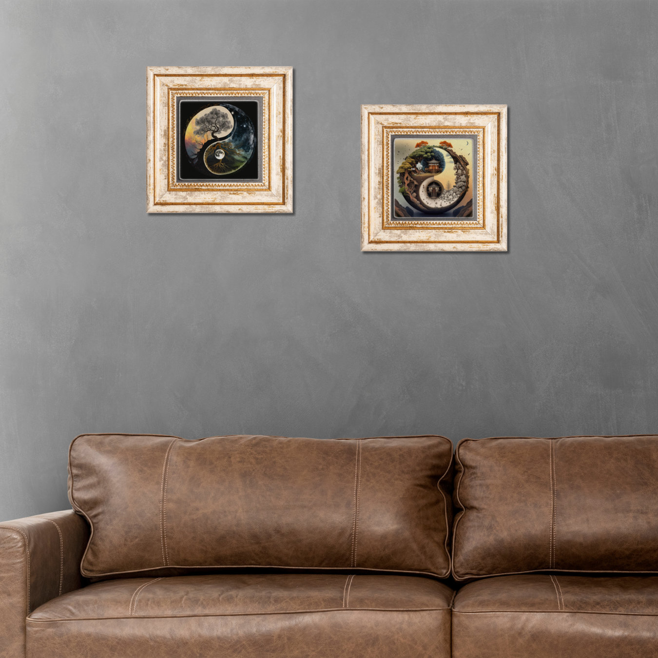 Yin Yang Wall Art Yin Yang Tree of Life Stone Wall Decor Set Etsy