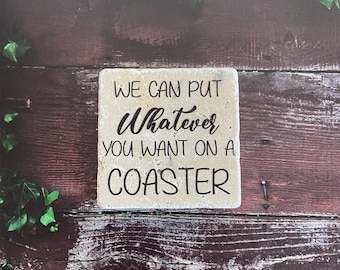 Custom Stone Coasters Set, Personalized Coaster with Text, Personalized Gift, Create Your Own Coasters, Photo Coasters, Gift for Newlyweds