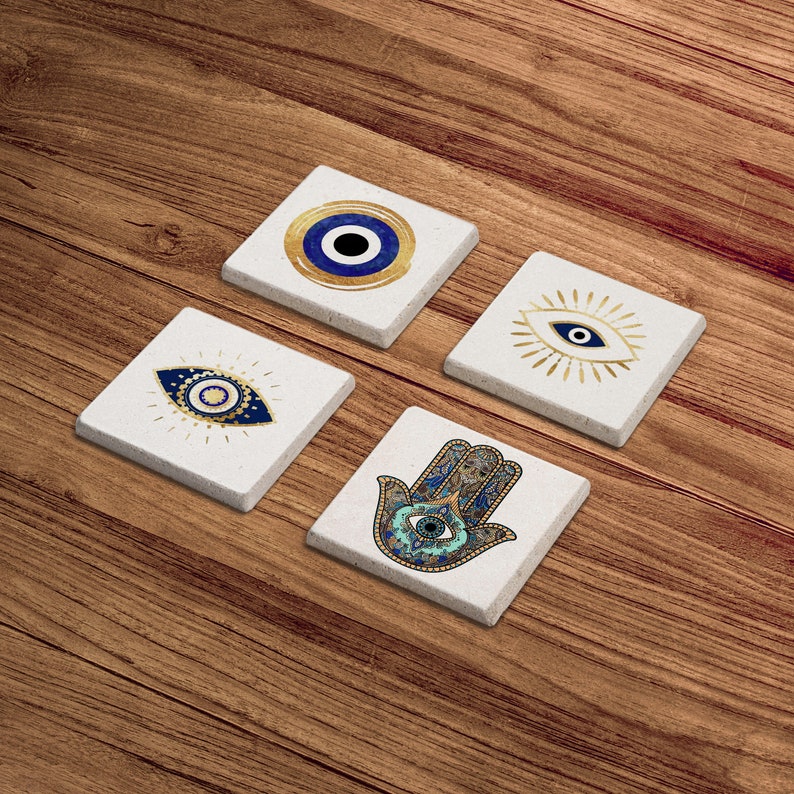 BaumAtelierDesign Hamsa Hand Coasters - Thumbnail 4